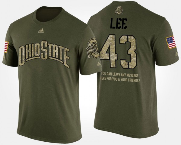 Ohio State Buckeyes Darron Lee Men's #43 Short Sleeve Military Camo With Message College Football T-Shirt 2404LFEA0